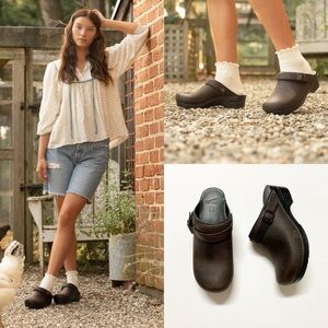 Dansko Womens Antiqued Brown Leather Ingrid Oiled Heritage Clog Mule Size 12